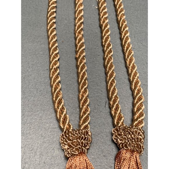 Vintage Brown Tassel Curtain Tiebacks 13" Long St of 2 Elegant Home Decor - Picture 3 of 12